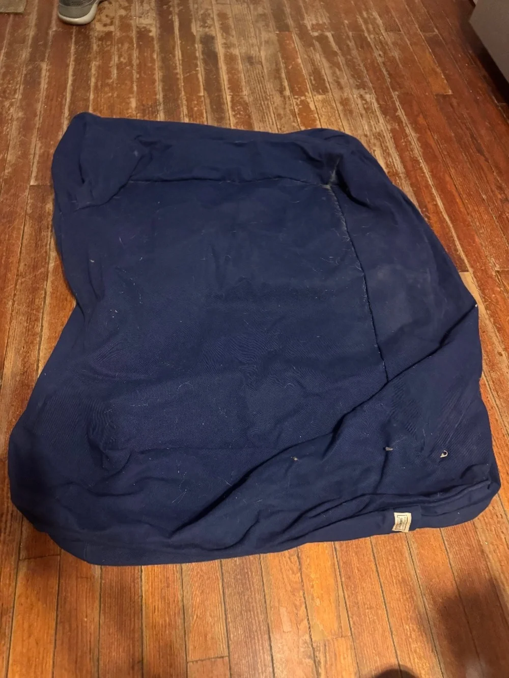 LL BEAN dog blue canvas denim pet bed cover size medium replacement